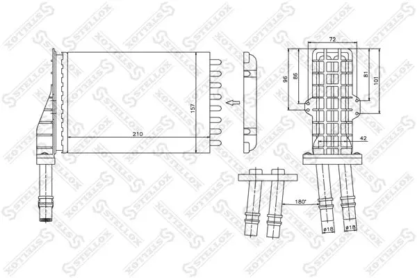 Handler.Part Heat exchanger, interior heating Stellox 1035026SX 1