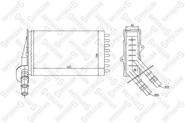 Handler.Part Heat exchanger, interior heating Stellox 1035043SX 1