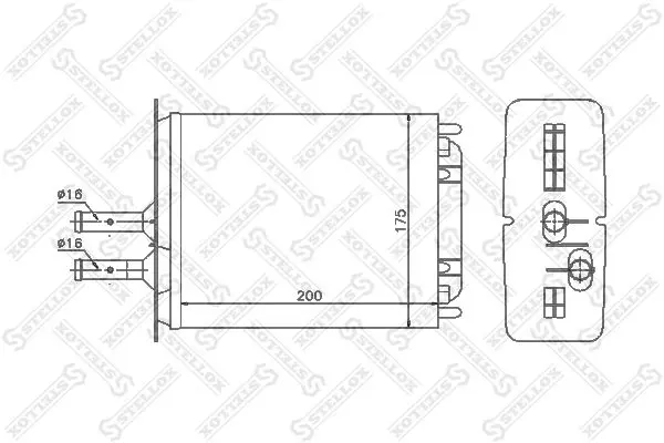 Handler.Part Heat exchanger, interior heating Stellox 1035053SX 1