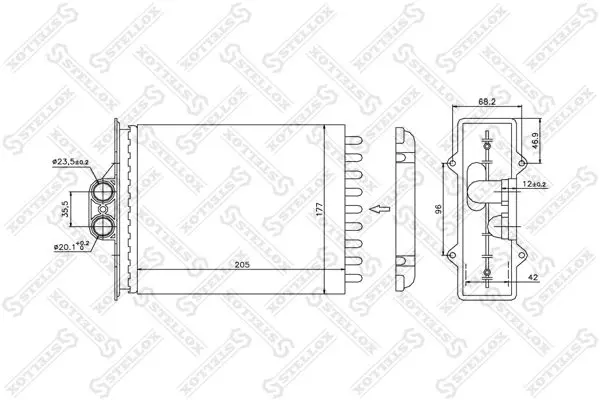 Handler.Part Heat exchanger, interior heating Stellox 1035056SX 1