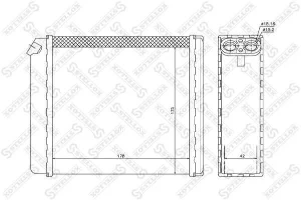 Handler.Part Heat exchanger, interior heating Stellox 1035058SX 1