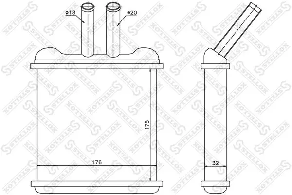 Handler.Part Heat exchanger, interior heating Stellox 1035074SX 1