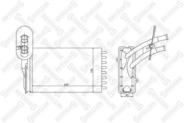 Handler.Part Heat exchanger, interior heating Stellox 1035116SX 1