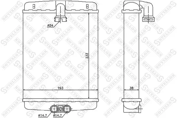 Handler.Part Heat exchanger, interior heating Stellox 1035120SX 1