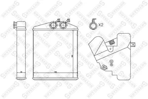 Handler.Part Heat exchanger, interior heating Stellox 1035122SX 1