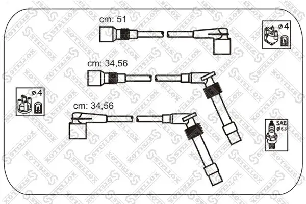 Handler.Part Ignition cable kit Stellox 1038538SX 1