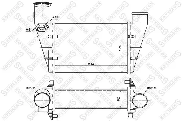 Handler.Part Intercooler, charger Stellox 1040081SX 1