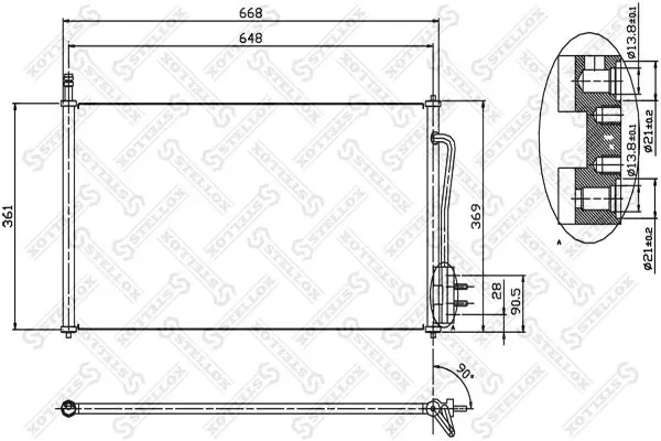 Handler.Part Condenser, air conditioning Stellox 1045001SX 1