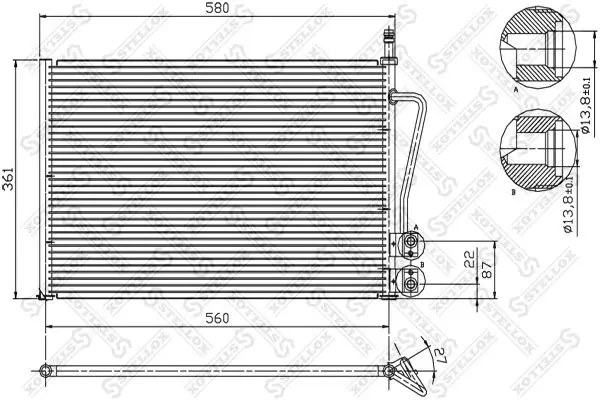 Handler.Part Condenser, air conditioning Stellox 1045020SX 1