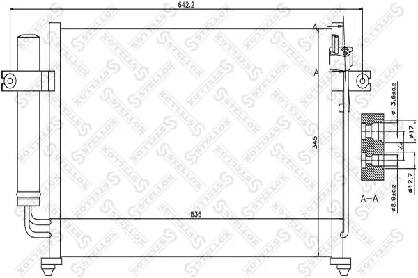 Handler.Part Condenser, air conditioning Stellox 1045027SX 1