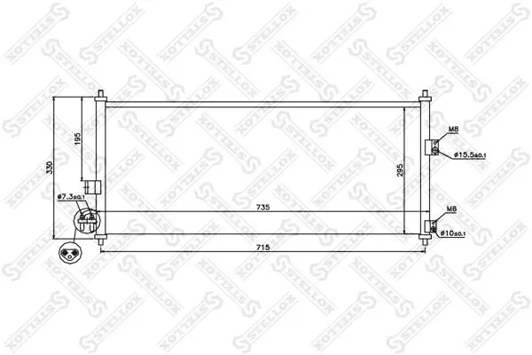 Handler.Part Condenser, air conditioning Stellox 1045032SX 1