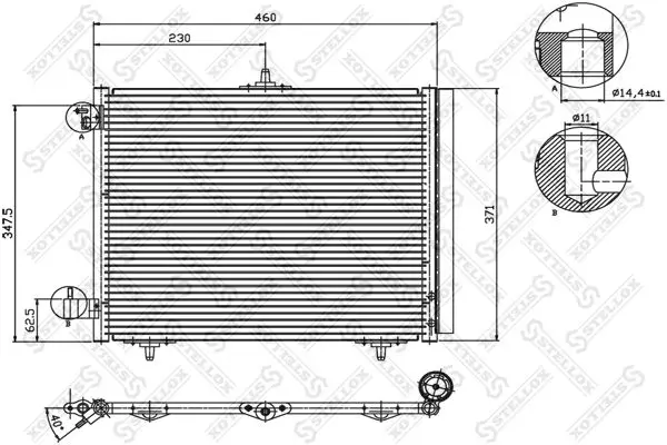 Handler.Part Condenser, air conditioning Stellox 1045040SX 1