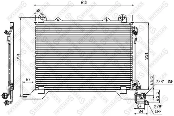 Handler.Part Condenser, air conditioning Stellox 1045051SX 1