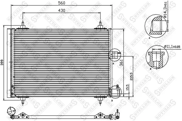 Handler.Part Condenser, air conditioning Stellox 1045057SX 1