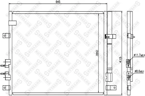 Handler.Part Condenser, air conditioning Stellox 1045070SX 1