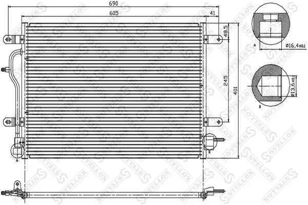 Handler.Part Condenser, air conditioning Stellox 1045071SX 1