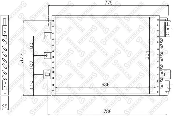 Handler.Part Condenser, air conditioning Stellox 1045082SX 1