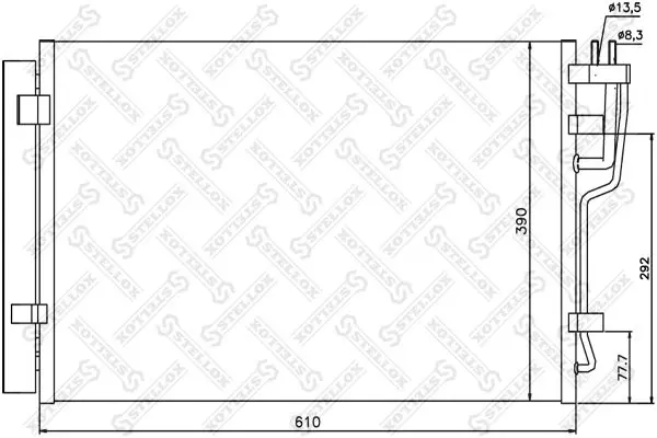 Handler.Part Condenser, air conditioning Stellox 1045102SX 1