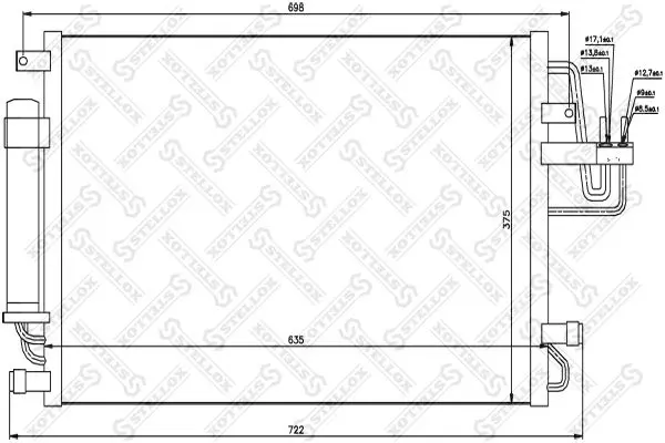 Handler.Part Condenser, air conditioning Stellox 1045108SX 1