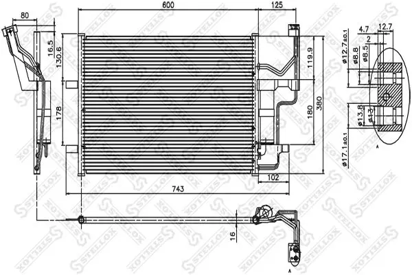 Handler.Part Condenser, air conditioning Stellox 1045118SX 1