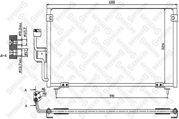 Handler.Part Condenser, air conditioning Stellox 1045133SX 1