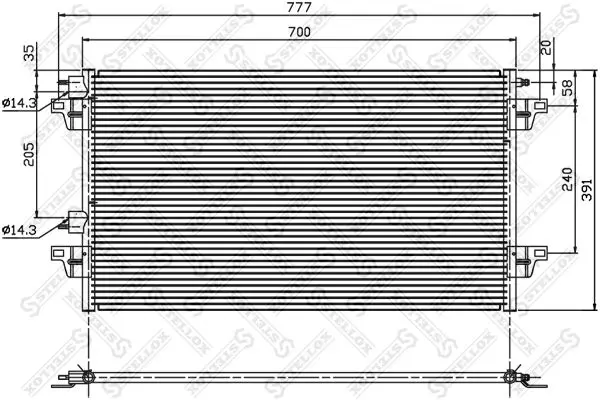 Handler.Part Condenser, air conditioning Stellox 1045148SX 1