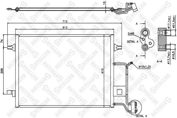 Handler.Part Condenser, air conditioning Stellox 1045180SX 1