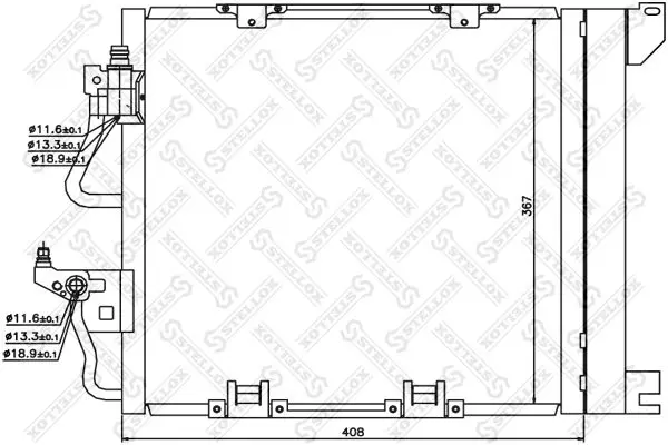 Handler.Part Condenser, air conditioning Stellox 1045195SX 1