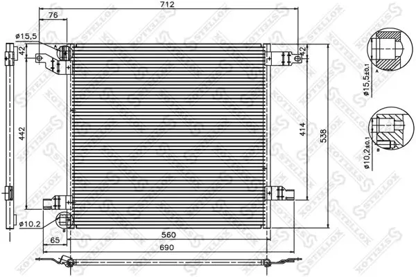 Handler.Part Condenser, air conditioning Stellox 1045221SX 1