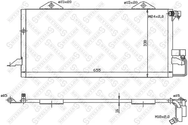 Handler.Part Condenser, air conditioning Stellox 1045300SX 1