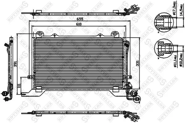 Handler.Part Condenser, air conditioning Stellox 1045321SX 1