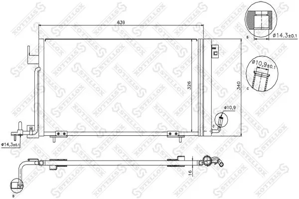 Handler.Part Condenser, air conditioning Stellox 1045328SX 1