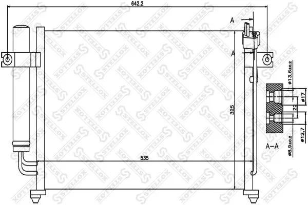 Handler.Part Condenser, air conditioning Stellox 1045358SX 1