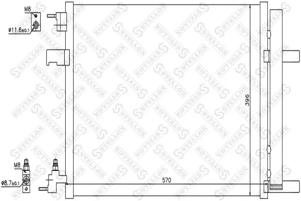 Handler.Part Condenser, air conditioning Stellox 1045686SX 1