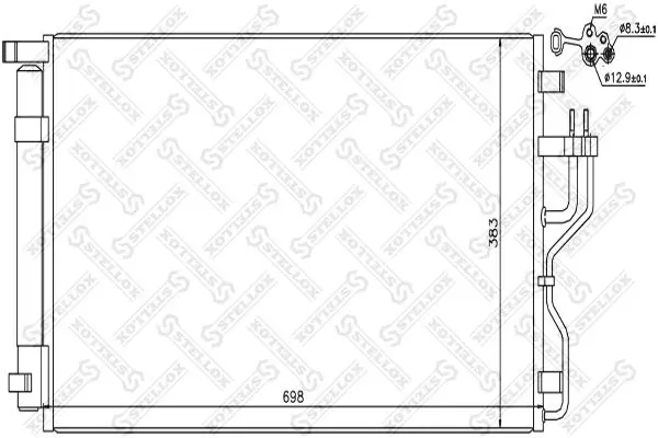 Handler.Part Condenser, air conditioning Stellox 1045695SX 1