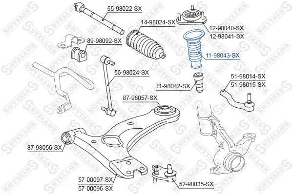 Handler.Part Protective cap/bellow, shock absorber Stellox 1198043SX 2