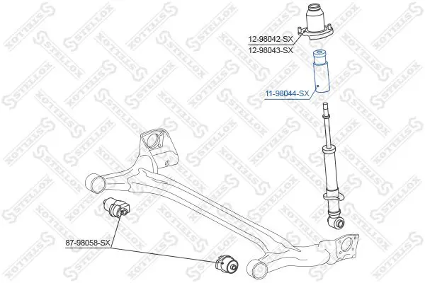 Handler.Part Rubber buffer, suspension Stellox 1198044SX 1