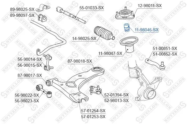 Handler.Part Rubber buffer, suspension Stellox 1198046SX 2