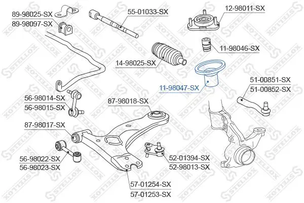 Handler.Part Protective cap/bellow, shock absorber Stellox 1198047SX 2