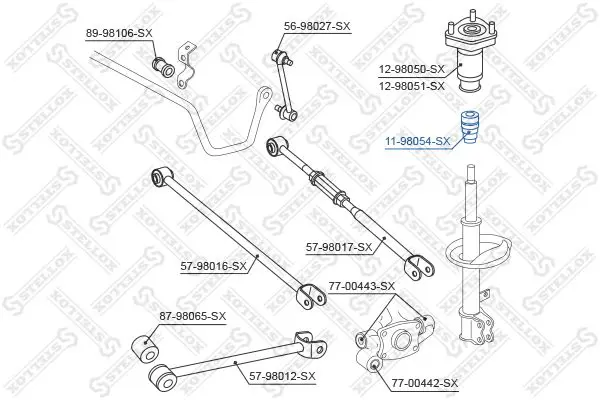 Handler.Part Rubber buffer, suspension Stellox 1198054SX 2