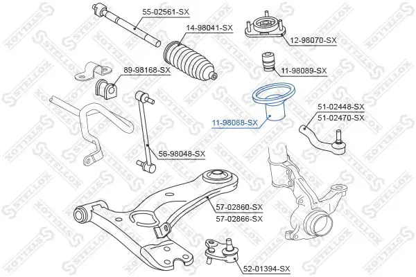 Handler.Part Protective cap/bellow, shock absorber Stellox 1198088SX 2