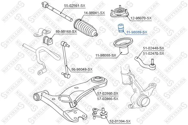 Handler.Part Rubber buffer, suspension Stellox 1198089SX 2