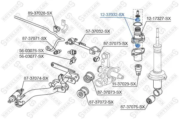 Handler.Part Repair kit, suspension strut Stellox 1237032SX 1