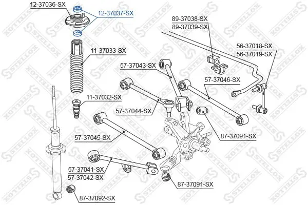 Handler.Part Anti-friction bearing, suspension strut support mounting Stellox 1237037SX 1