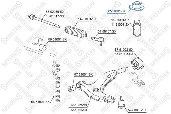 Handler.Part Top strut mounting Stellox 1251001SX 2