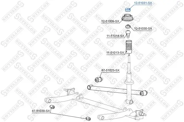 Handler.Part Top strut mounting Stellox 1251031SX 2