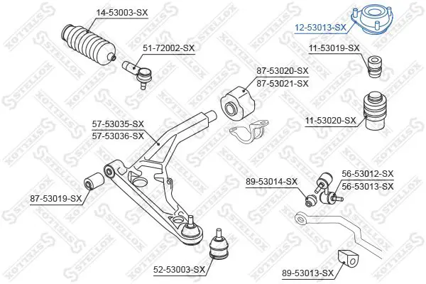 Handler.Part Top strut mounting Stellox 1253013SX 2