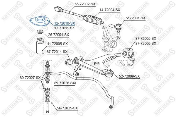 Handler.Part Top strut mounting Stellox 1272010SX 2