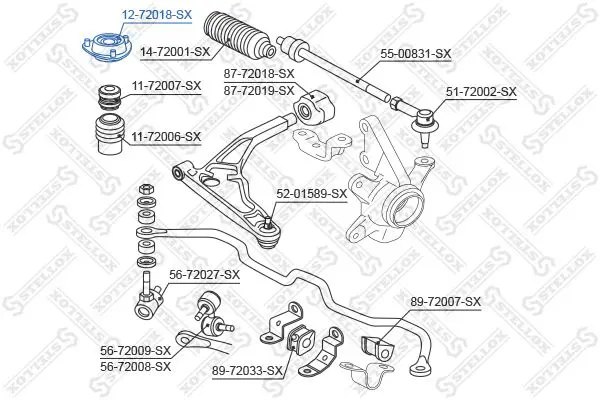 Handler.Part Top strut mounting Stellox 1272018SX 2