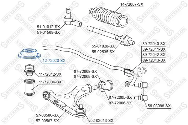 Handler.Part Top strut mounting Stellox 1272020SX 2